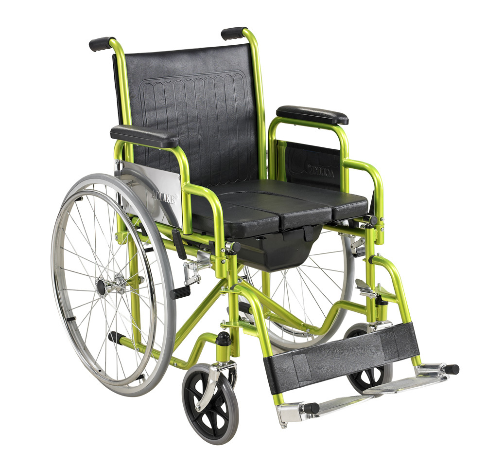 Factory Direct Sale Cheap price folding commode wheelchair for disabled ALK681BC