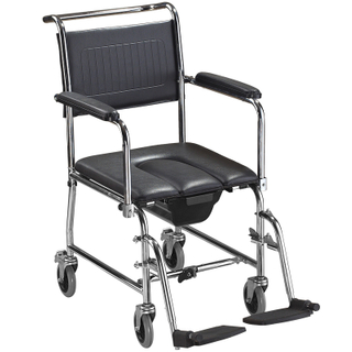 Steel Folding Commode Wheelchair Rehabilitation Therapy Supplies Commode Chair Health Care Standard Size Homecare Hospital